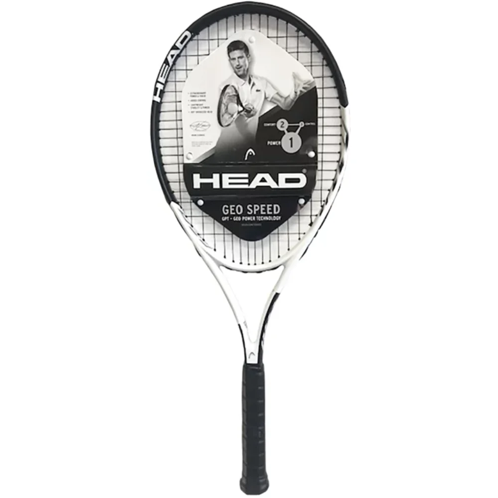 

Geo Speed Adult Tennis Racquet, Pre-Strung, Black/White, 10.4 oz. Weight, 105 Sq. in. Racquet Head Size