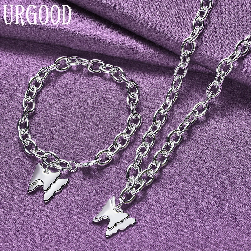 

925 Sterling Silver High Beauty Irregular Animal Shaped Pendant Chain Set For Women Birthday Party Engagement Wedding Gift