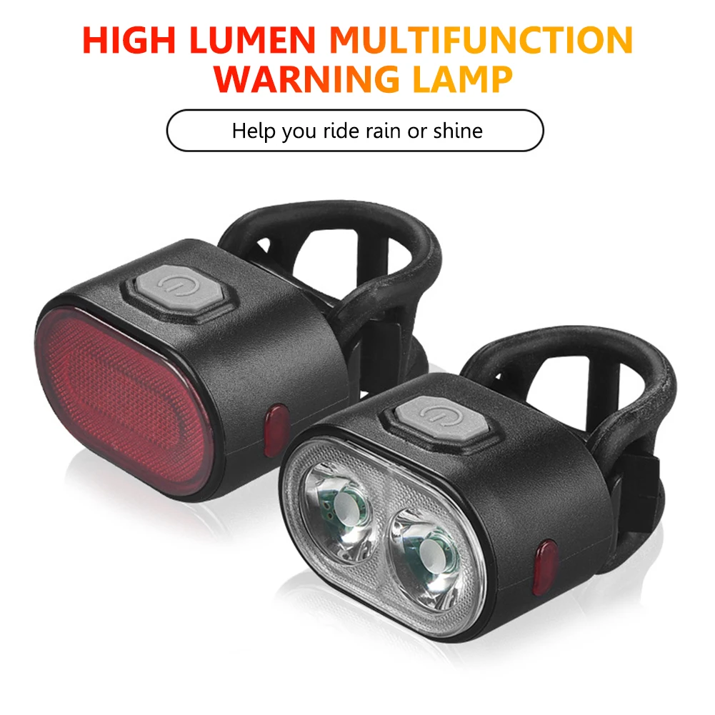 

Светодиодный велосипедный фонарь с USB-зарядкой, предупреждающая лампа для безопасности, Передний фонарь для горного и дорожного велосипеда...