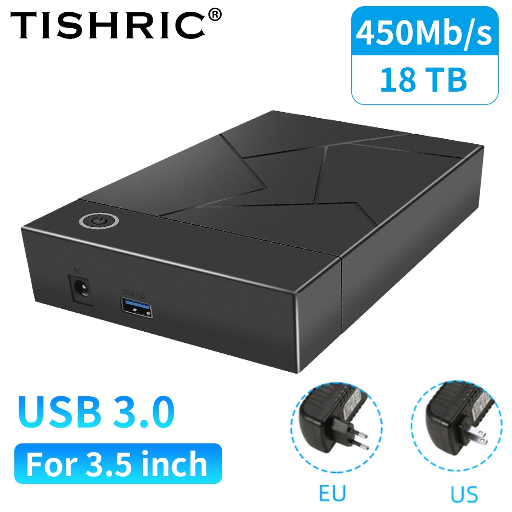 TISHRIC 3 5-дюймовый корпус для жесткого диска с портом USB 3.0 и SATA Корпус SSD внешнего