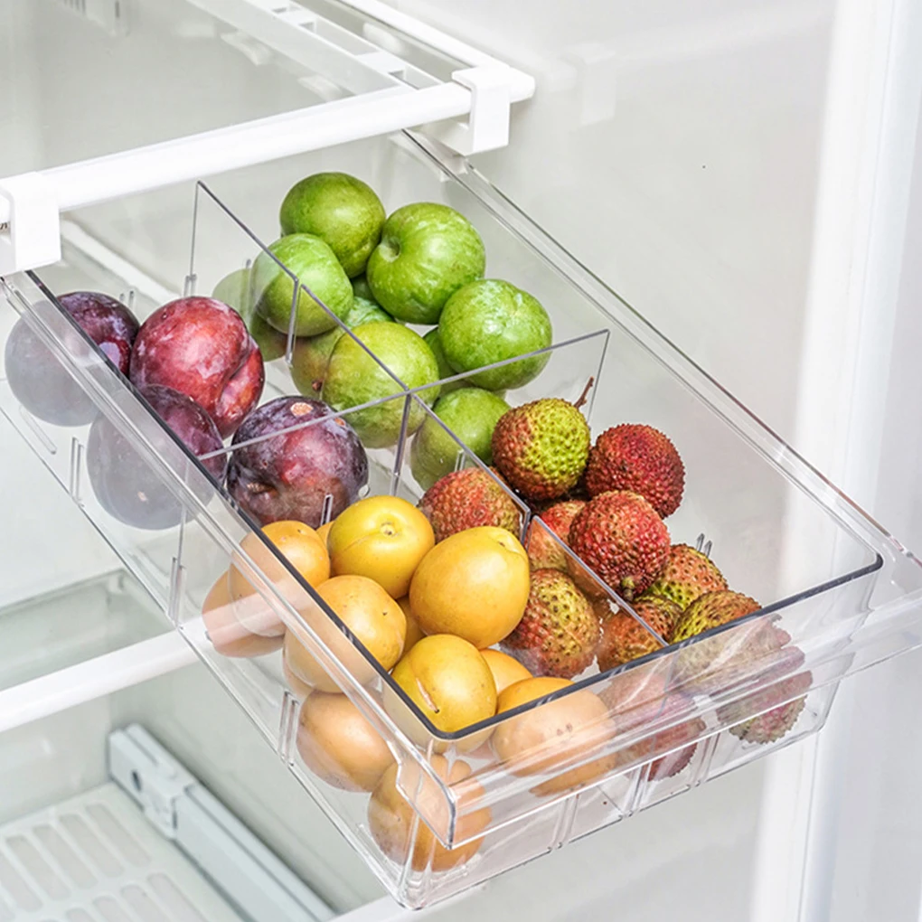 

Refrigerator Pull-out Storage Box Egg Holder Plastic Refrigerator Storage Container Kitchen Drawer Fruit Box Organizer
