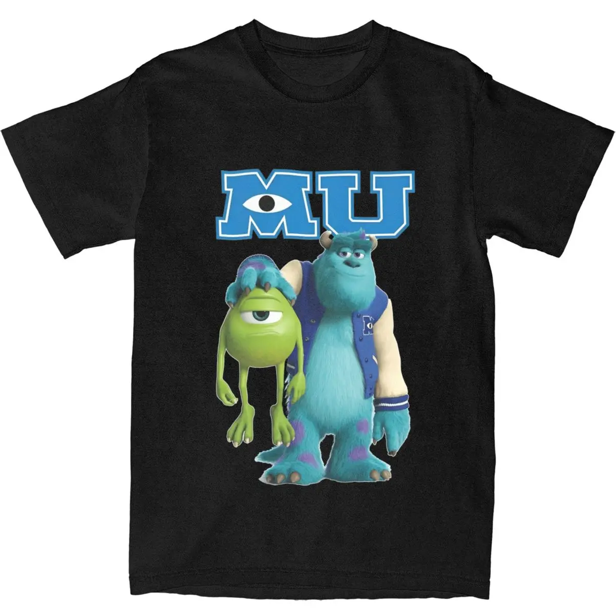 Мужчины Monsters Inc. Майк и Салли Футболки в стиле 90-х Хлопковые футболки Летняя