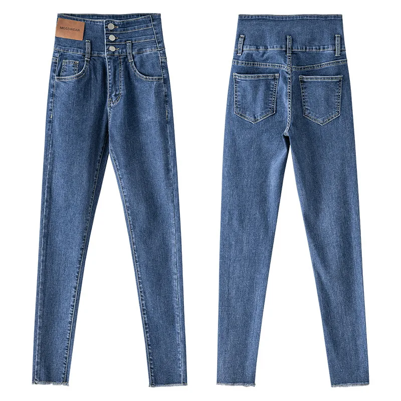 

DASSWEI Good Quality Fashion Women High Waist Denim Pencil Pants Casual Blue Black Long Slim Jeans Female Streetwear Trousers