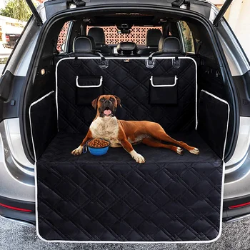 Larger Waterproof Car SUV Hatchback Rear Back Seat Cover Pet Dog Boot Mat Cargo Liner Trunk Bumper Tray Protector Two Pockets