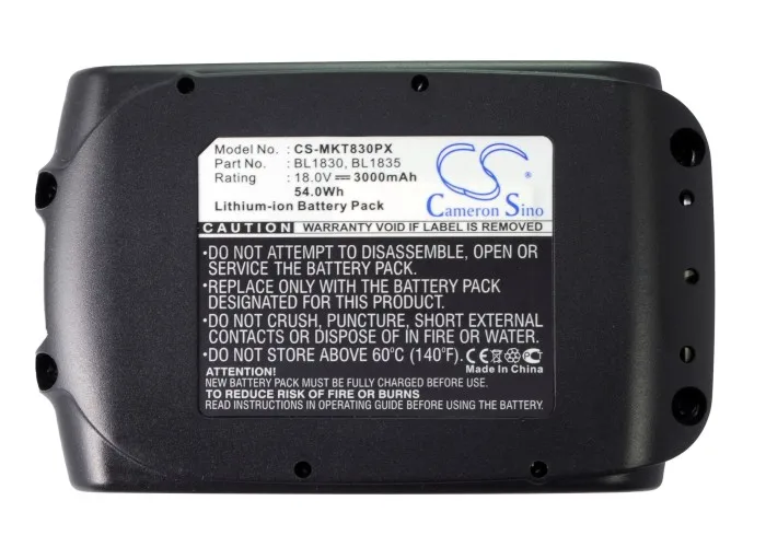 

CS Battery For UB182DZ UB183D VR350D VR350DRFX VR350DZ VR450D VR450DRFX VR450DZ BBO180 BBO180Z BKP180 BKP180RF BKP180RFE