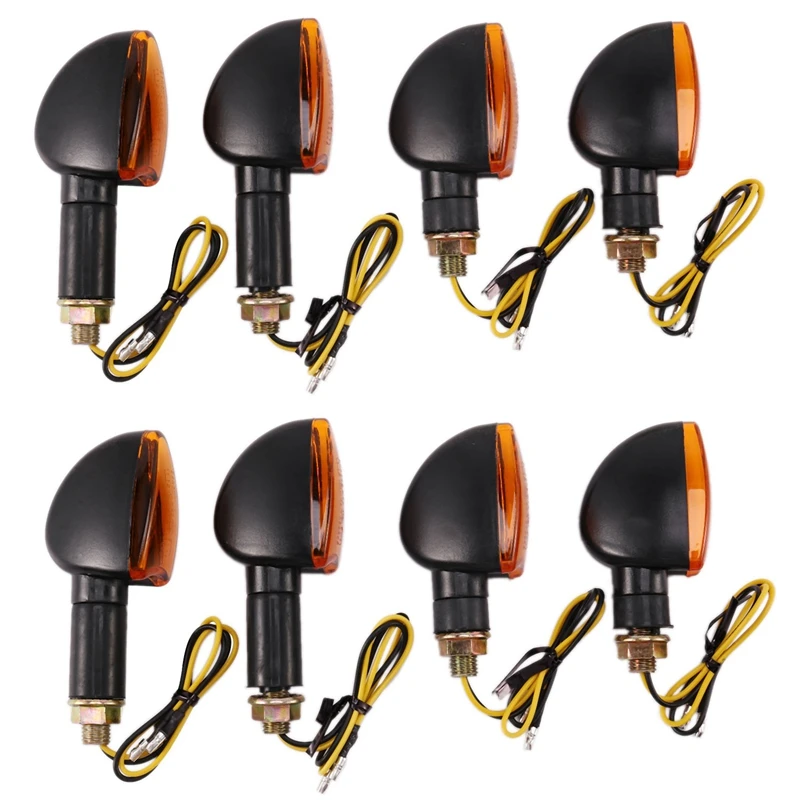 

8X Universal 12V Motorcycle Turn Signal Indicator Light Front Back Flashing Halogen Light Blinker Flash Bike Lamp