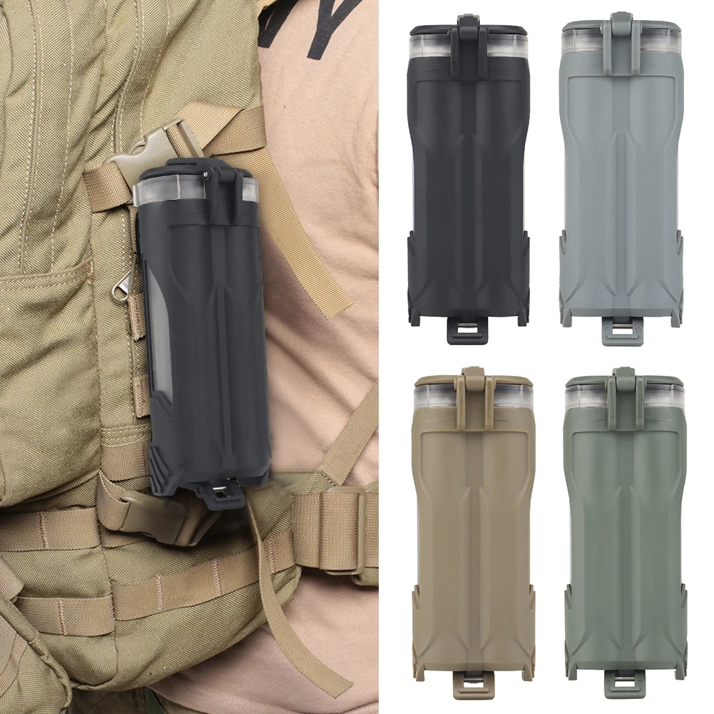 

Battery Storage Box Waterproof Outdoor Magazine Pouch Dustproof Double Hole for CR123/AAA/AA Portable Hunting MOLLE Equipment