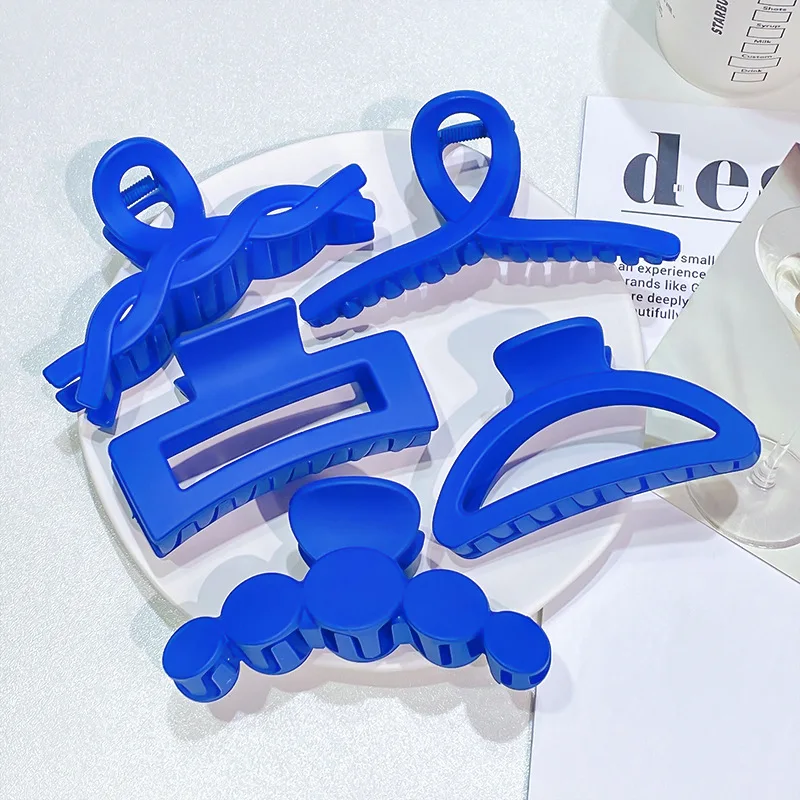 

Klein Blue Grab Clip Hair Claw Large Girl Back Hair Clip Out Pan Hair Shark Clip Spring Womens Girls Hair Accessories