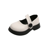 girls mary jane shoes 2022 autumn fashion kids thick bottom leather shoes girls round toe retro simple school shoes shallow