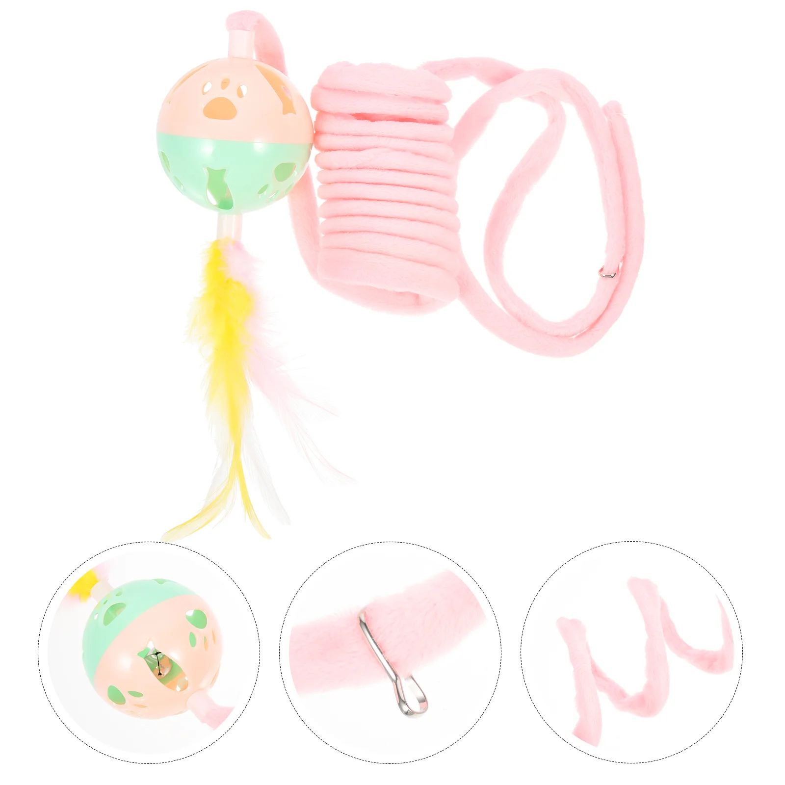 

Cat Toy Kitten Spring Plaything Door Funny Interesting Household Compact Scratch Teaser Plush Wand Accessory Replaceable Toys