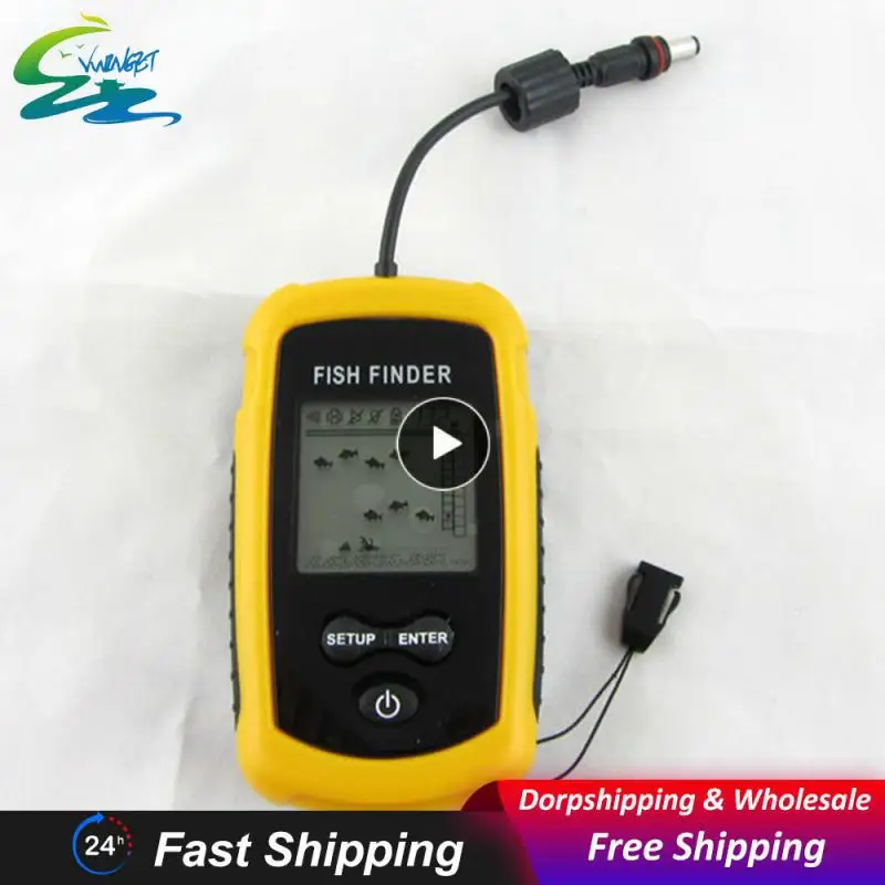 

High Quality Fish Finder Portable Sonar Wired LCD Fish depth Finder Alarm 100M Electronic Transducer Fishfinder Fishing Tackle