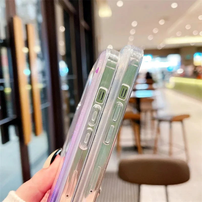 Чехол для телефона с блестками в виде сердца Xiaomi Poco X5 Pro жидким сыпучим песком Poko