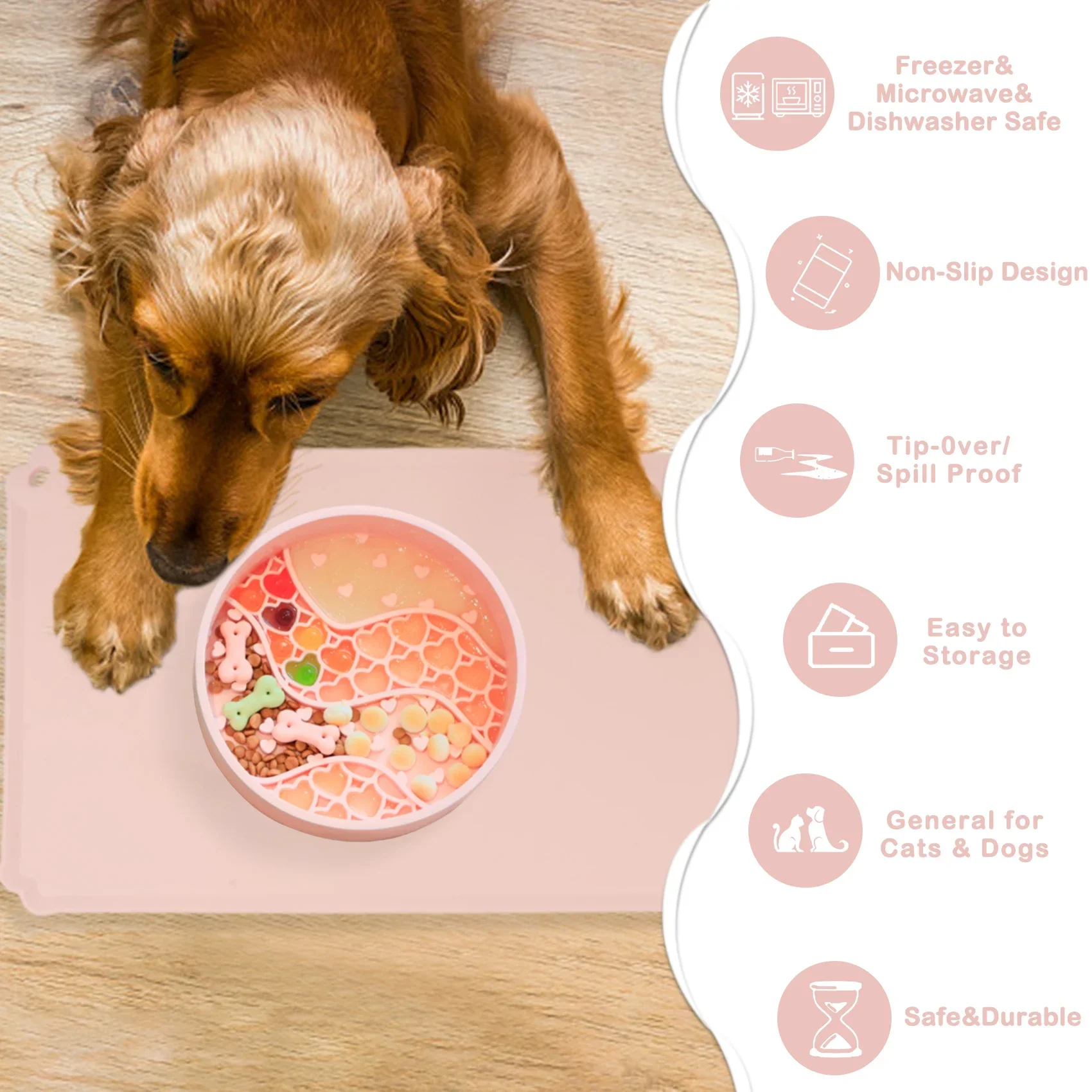 Новый продукт 2 в 1 коврик для лизания и силиконовая миска собак водная еда