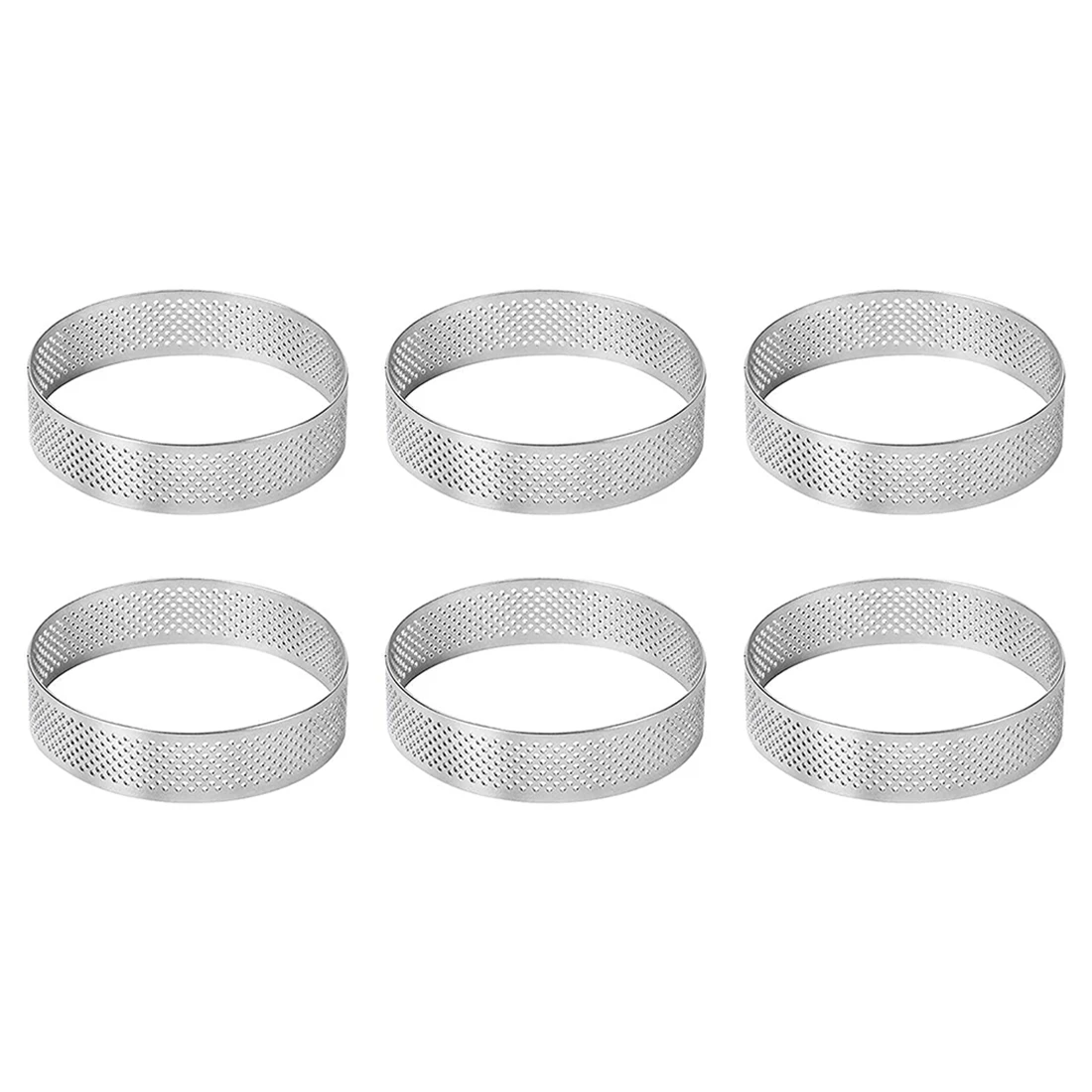 

Cake Ring Molds 6Pcs Stainless Steel Porous Tart Ring Perforated Pie Cake Ring Mold Cake Mousse Ring with Holes 7cm