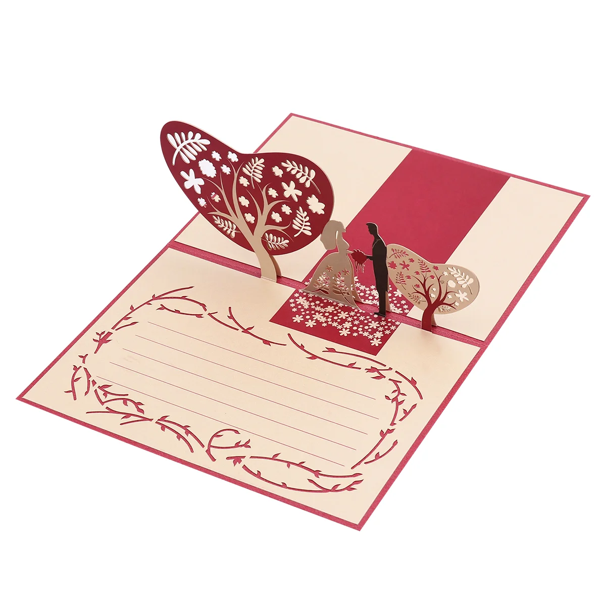 

UNOMOR Creative Wedding Up Greeting 3D Gift with Bride And Bridegroom Design