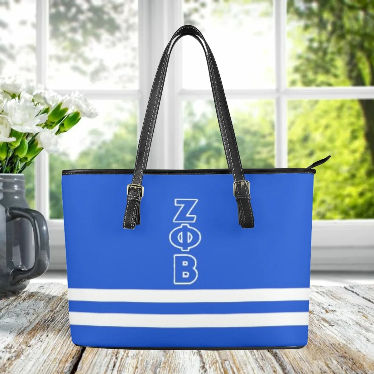 

PU Leather Top Handle Zipper Clutch Zeta Phi Beta Designer Fashion Travel Tote Bag Daily Commuter Shopping Cross Body Bags 2023
