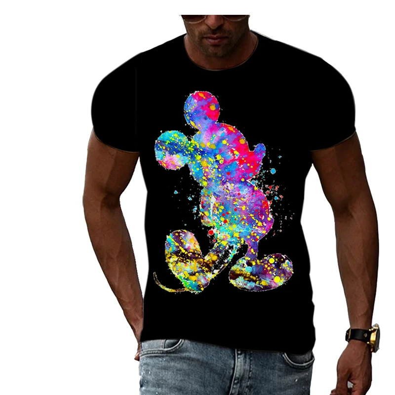 

2022 Summer Disney Mickey Mouse Fashion Cartoon T-shirt 3D Printing Children's Short Sleeve Ladies T-shirt Oversized T-shirt
