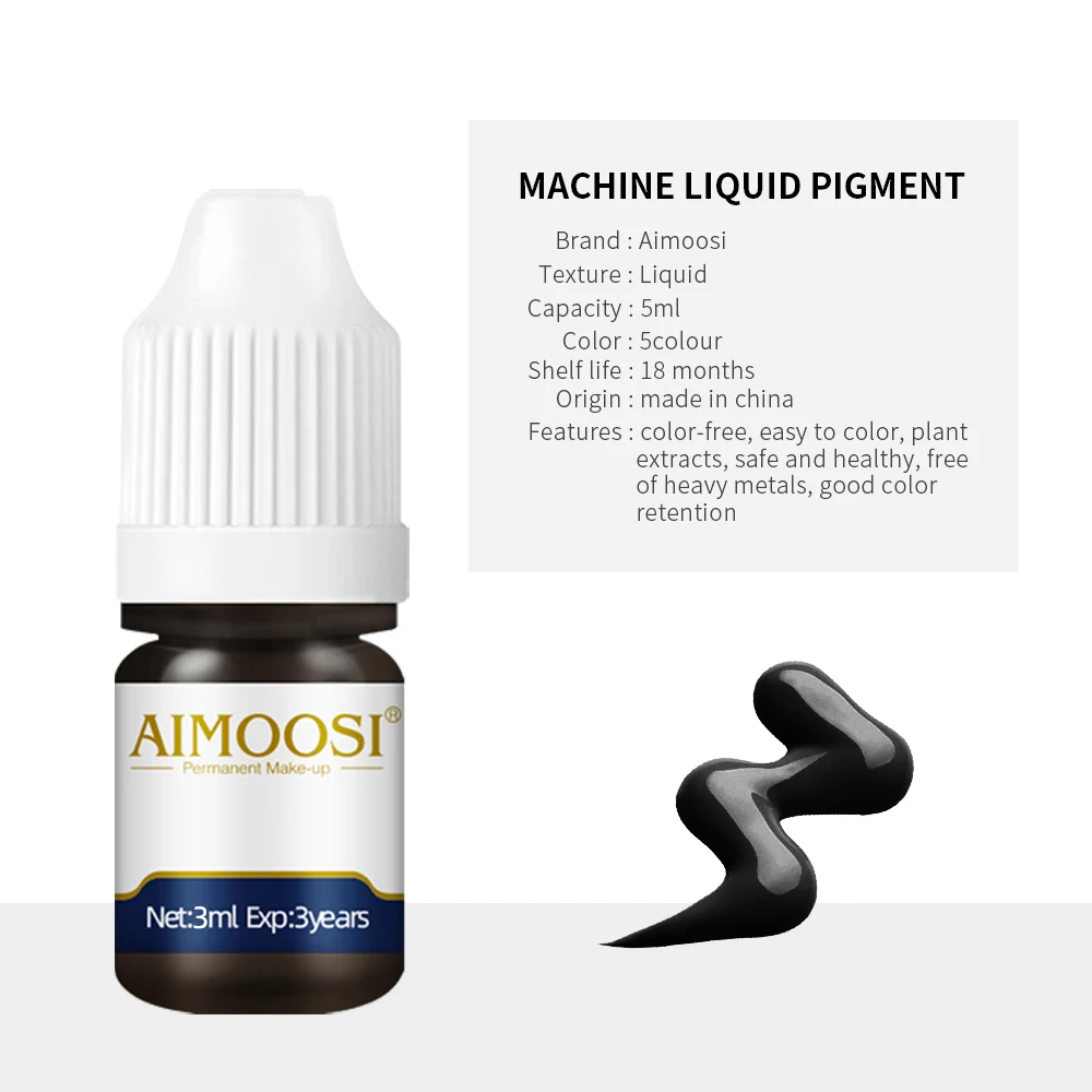 

AIMOOSI 3ml Microblading Tattoo Pigments Paint Ink For Eyeliner Lips Eyebrows Semi Permanent Body Art Gloss Tint Makeup Airbrush