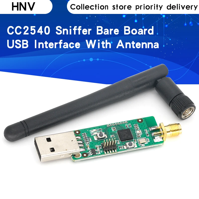 

Wireless Zigbee CC2540 Sniffer Bare Board Packet Protocol Analyzer Module USB Interface 4.0 Bluetooth Module with Antenna