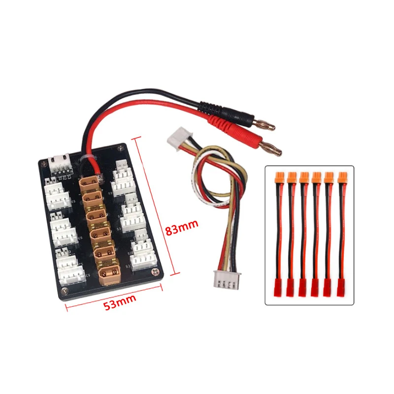 

1S-3S XT30 Parallel Charging Board B6 Balanced Charging Lithium Battery And Punching Board B6AC Parallel Adapter Board