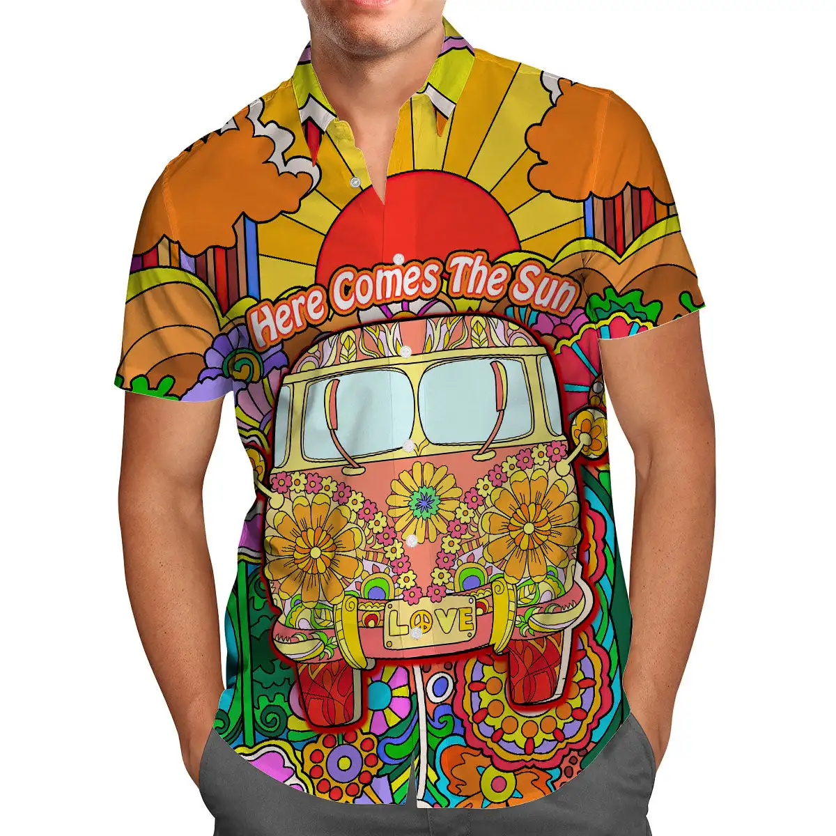Hippie Free Spirit Shirt 3D Printed Hawaiian Shirt Men's Summer Short Sleeve Shirt Men's Shirt 2023 Oversized 5XL