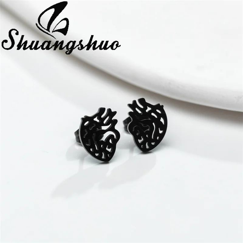 Новинка 2022 креативные серьги-гвоздики Shuangshuo в форме сердца органа серьги из