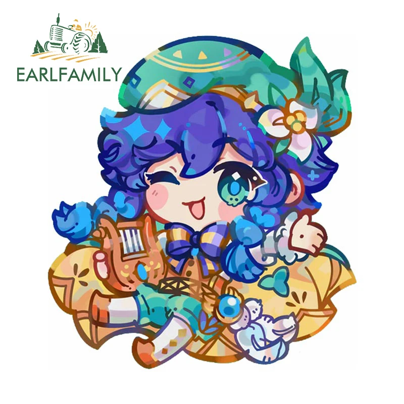 

EARLFAMILY 13cm x 12cm for Barbatos Genshin Impact Car Stickers Fashionable Vinyl Decals Laptop Caravan Trunk Decor Car Goods