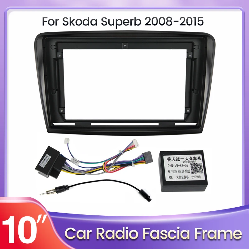 

MLOVELIN 10" Car Radio Multimedia Panel for Skoda Superb 2008-2015 Dual 2 Din Stereo Player Mount Surround Panel Dashboard Kit