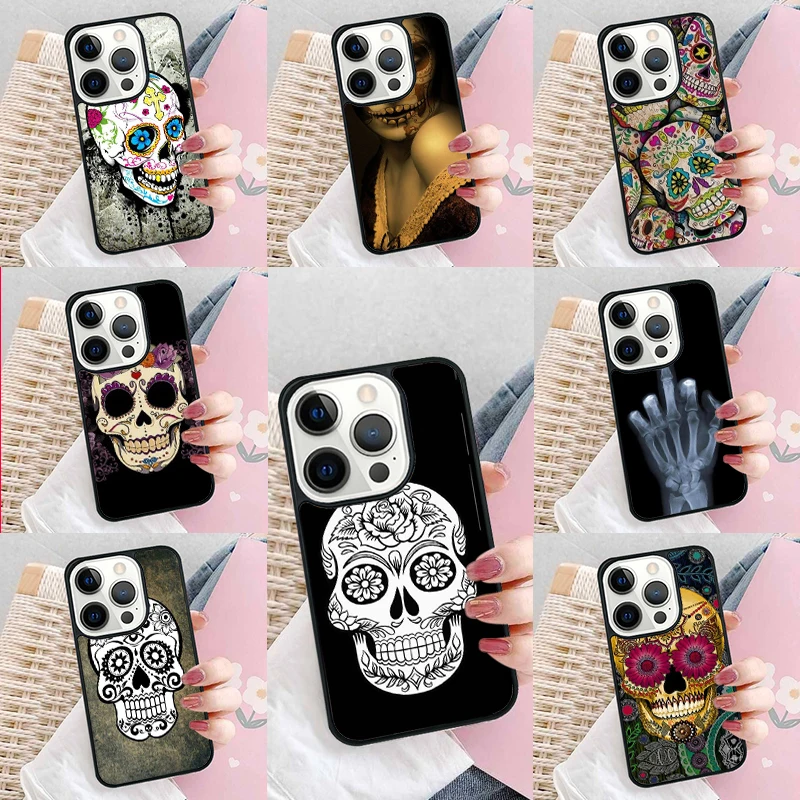 Mexcian sugar skull 5 чехол для телефона iPhone 16 Promax 15 Pro 13 14 Plus 11 12 Mini XR XS MAX Coque