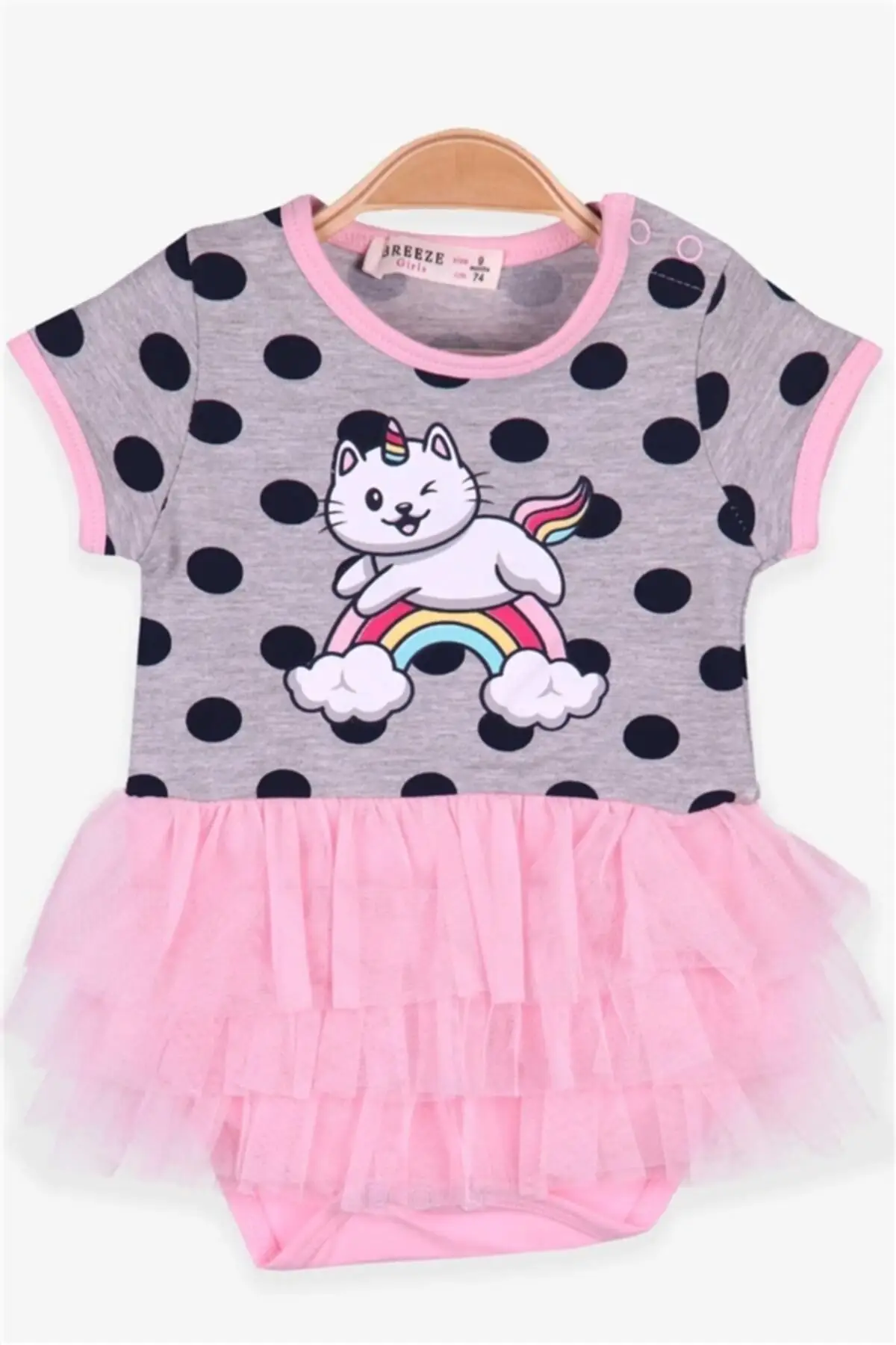 

Baby girl dress Kedicorn gray melange Soft clothing