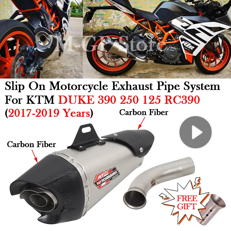 

For KTM DUKE 390 250 125 RC390 KTM390 2017 2018 2019 Motorcycle Yoshimura Exhaust Middle Link Pipe Escape Moto Muffler DB Killer