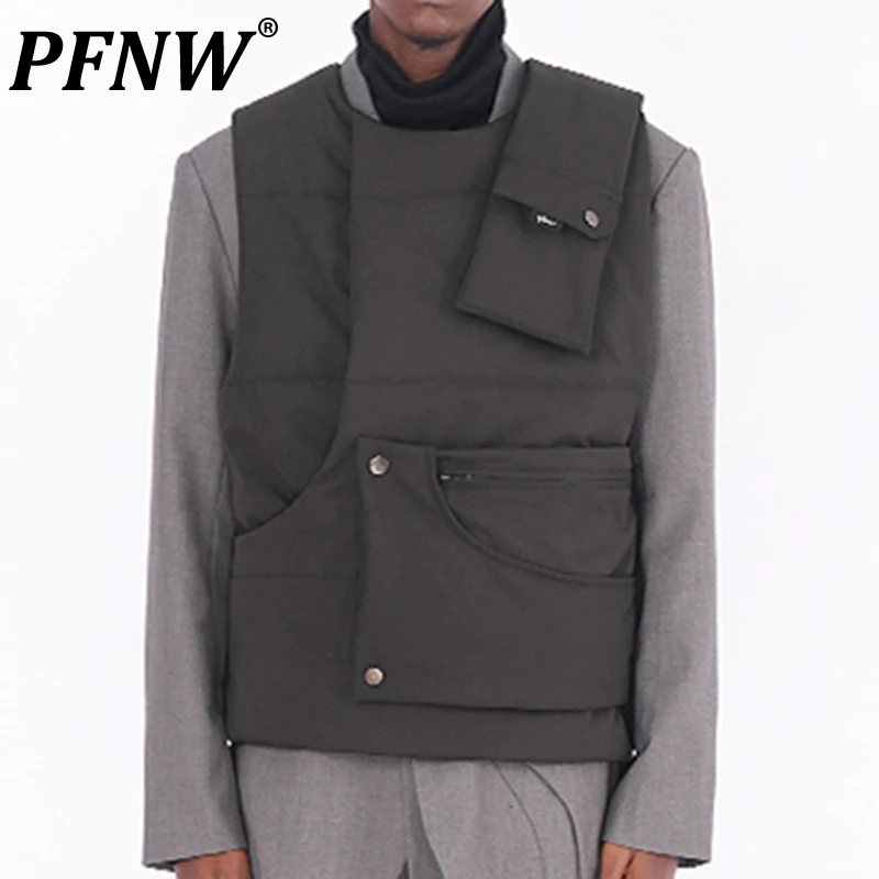 

PFNW Summer Men's Tide Original Deconstructed Multi Pockets Design Vest Fashion Versatile Tactical Streetwear Waistcoat 12Z1780