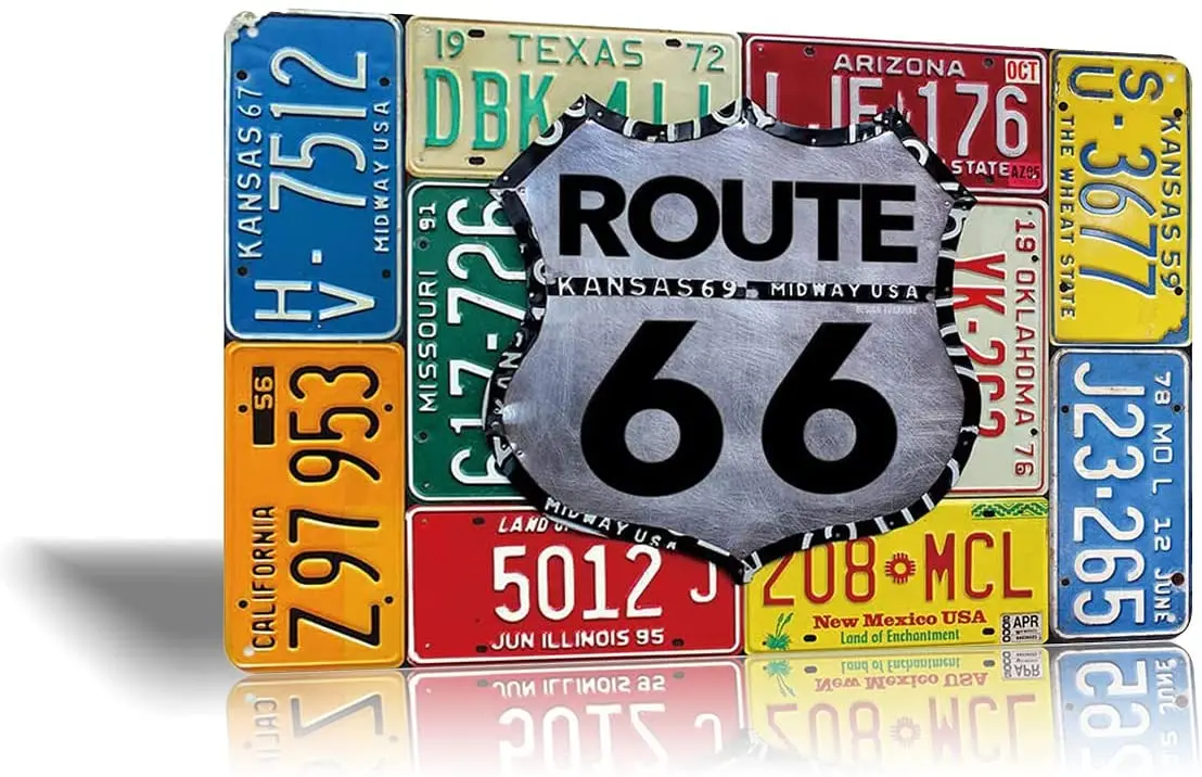 

Оловянные знаки Route 66, оригинальный винтажный дизайн, Оловянная металлическая дорога, Настенный декор, художественные знаки 12x8 дюймов