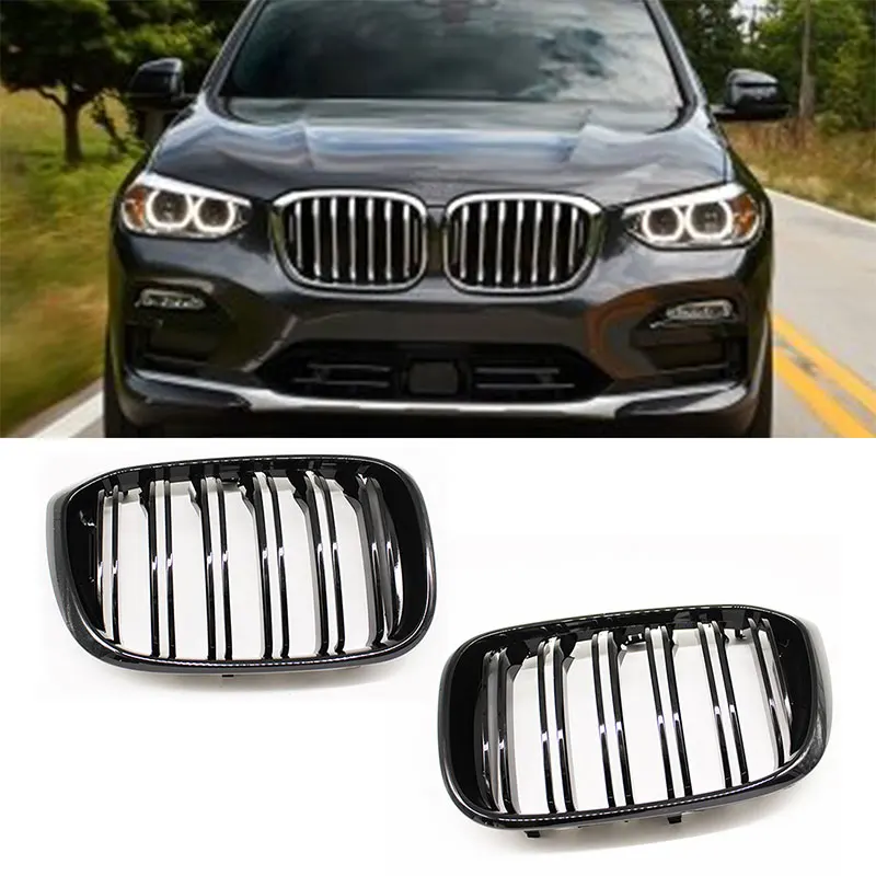 

Автомобильный глянцевый черный передний капот решетка радиатора гриль для-BMW X3 X4 G01 G02 2018-2020 гоночные грили автомобильные аксессуары для стайлинга