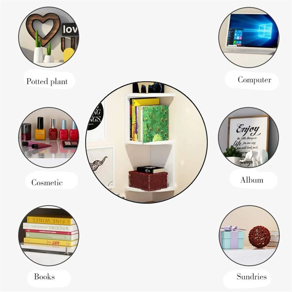 5-этажная угловая полка плавающая настенная книжная семейная кухня для хранения