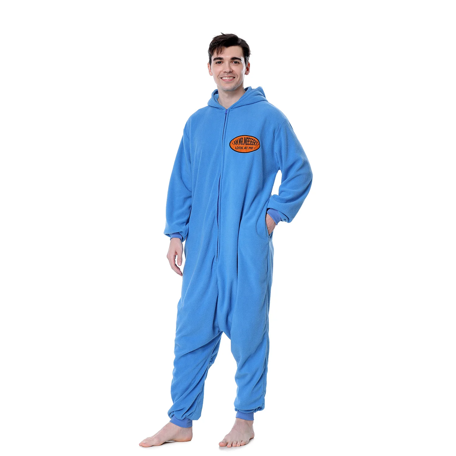 Men's Pajama  Mr Meeseeks Kigurumis Zipper Onesies Funny Outfit Winter Home Jumpsuit Festival Party Suit Adult Unisex