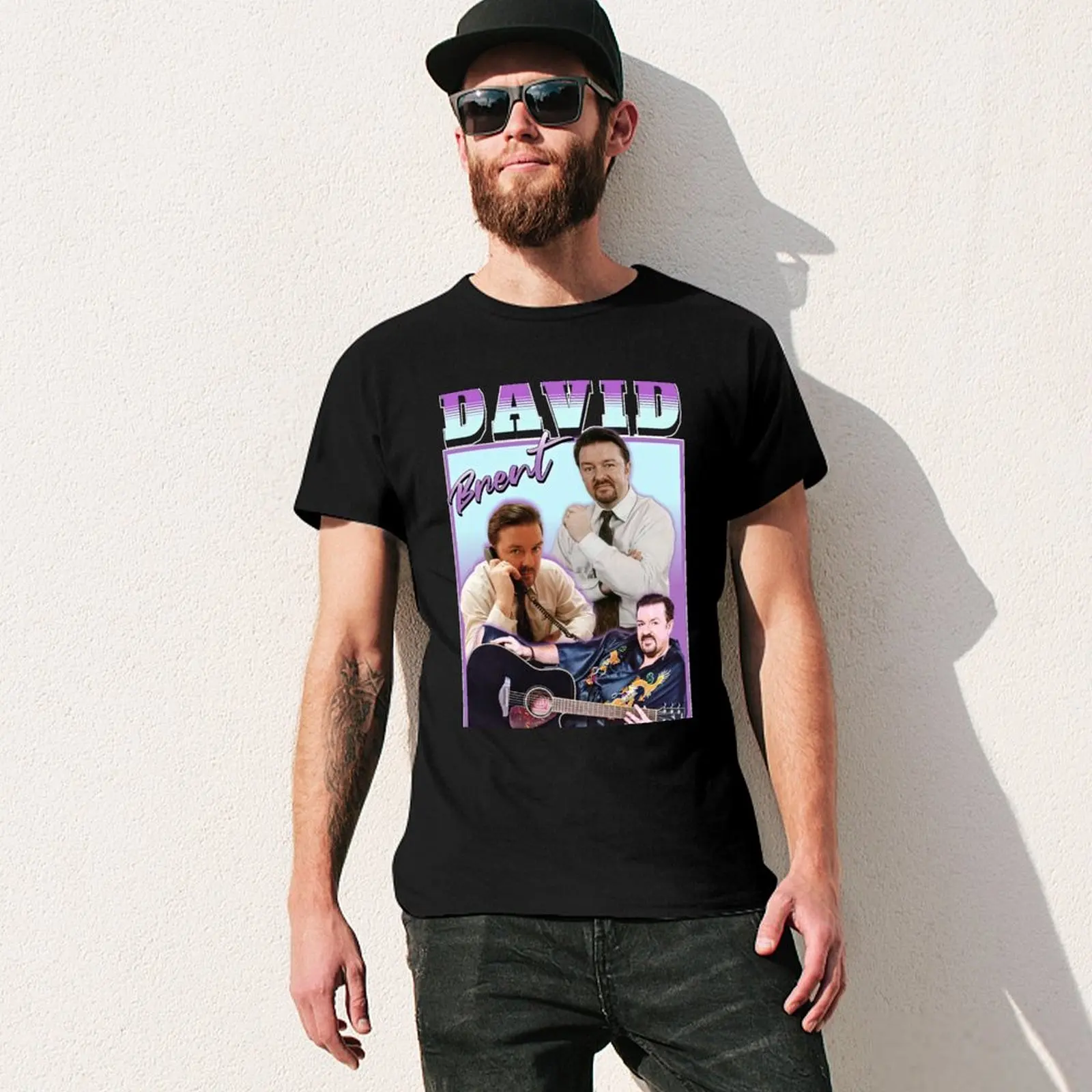 Фото Футболка David-Brent-Homage, базовая модель, стандартного кроя, повседневная футболка №3