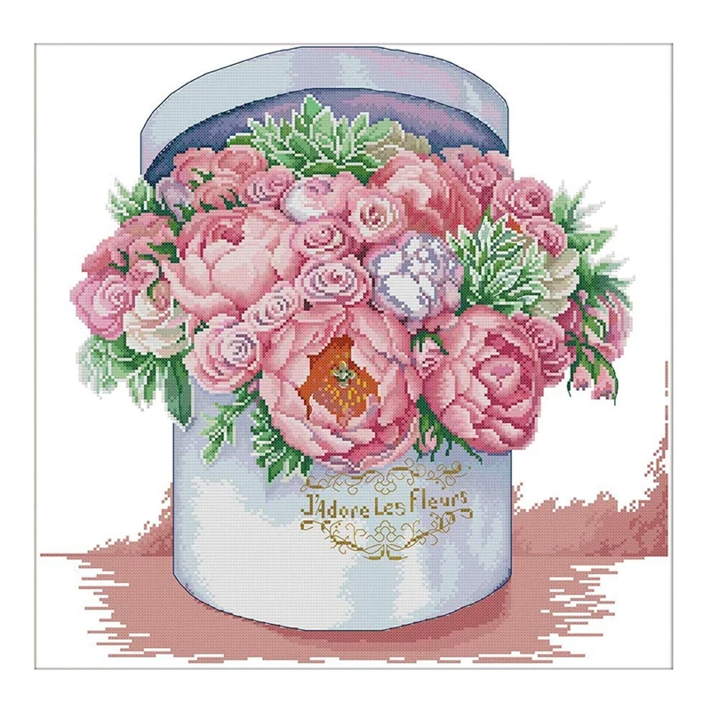 

Cross Stitch Kits Stamped Embroidery Starter Kits For Beginners DIY 11CT 3 Strands-Send You Aromatic 23.6X23.2(Inch)