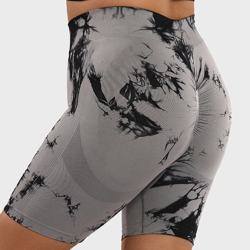 LUOYIYANG Tie Dye Seamless Plus Size Women's Shorts Push Up Gym Booty Lifting Sports Fitness Woman 2023 Yoga Clothing L-3XL