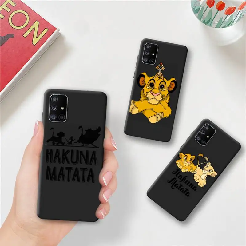 

Hakuna Matata Lion King Simba Timon Phone Case For Samsung Galaxy A52 A21S A02S A12 A31 A81 A10 A30 A32 A50 A80 A71 A51 5G