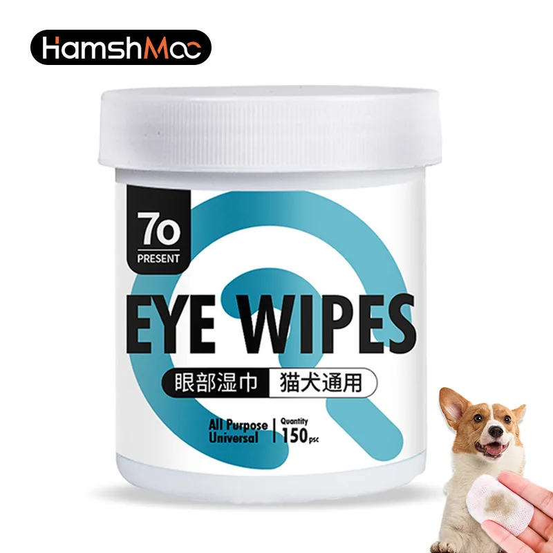 

HamshMoc Pet Eye Care Pet Eye Wipes Gentle Sterilization Dog Cat Tear Marks Wipes Clean Eyes Dirt Health Non Irritating for Pets