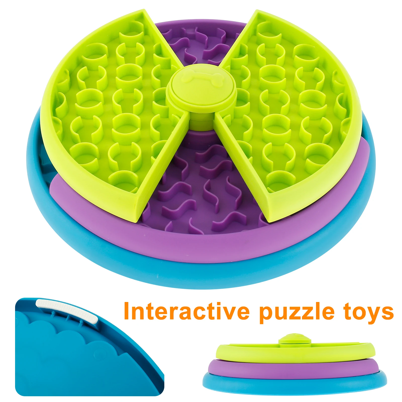 

Dog Slow Feeder Interactive Dog Puzzle Game Toy 3 Layers Puzzle Puppy Feeder Reusable Dog Slow Eating Bowl Prevent Gulping and