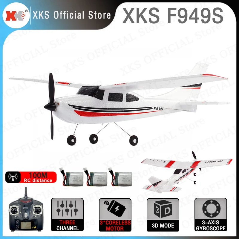 Wltoys XKS F949S RC самолет 3Ch 3D Полет с 3-Aixs обновленный гироскоп цифровой сервопривод RTF самолет с неподвижным крылом игрушки подарок для мальчика