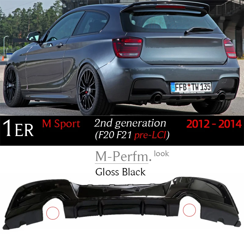 

Черный карбоновый задний бампер Cupspoiler Diffuser Lip для BMW 2012-2019 F20 F21 Hatchback 118i 120i 125i M135i M140i (только M Sport)