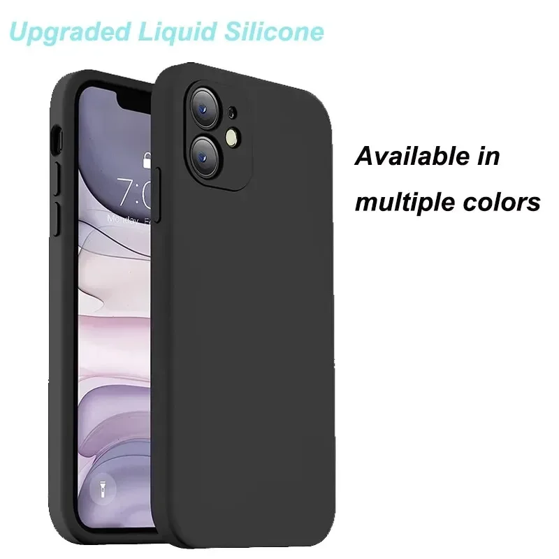 

Оригинальный квадратный чехол из жидкого силикона для iPhone 15 14 13 11 12 Pro Max Plus, Противоударная задняя крышка