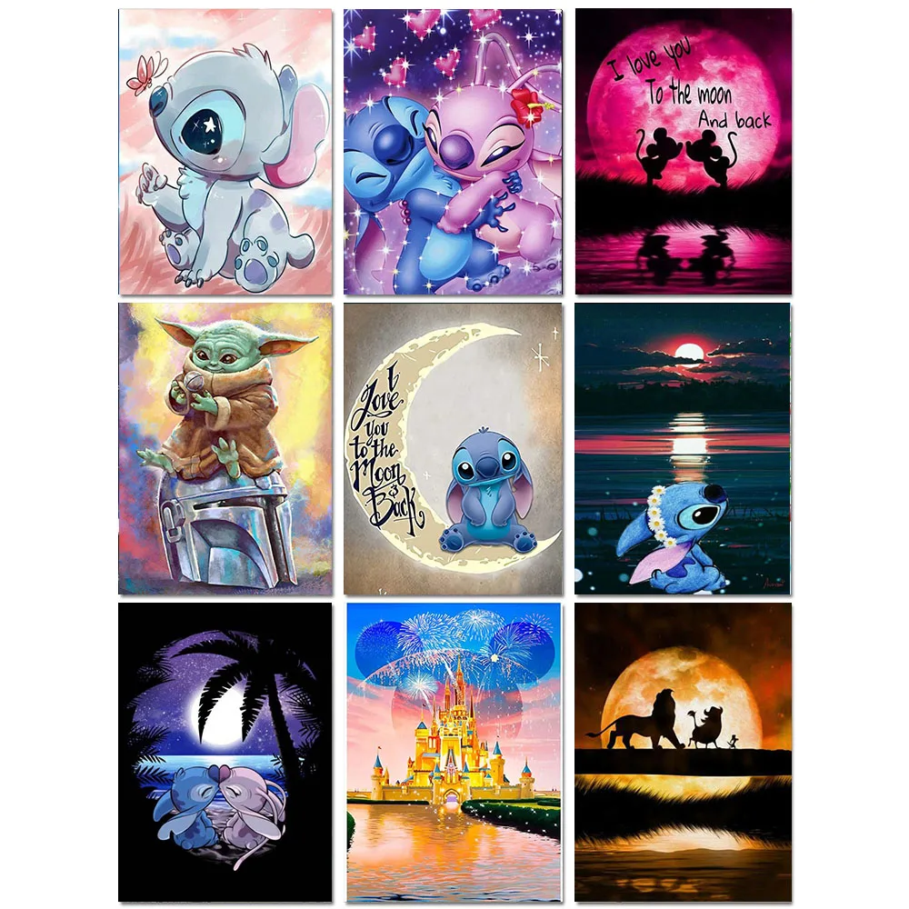 

Disney Cartoon Mermaid Mickey Mouse Wall Art Canvas Painting Nordic Posters and Prints Wall Pictures for Living Room Decor