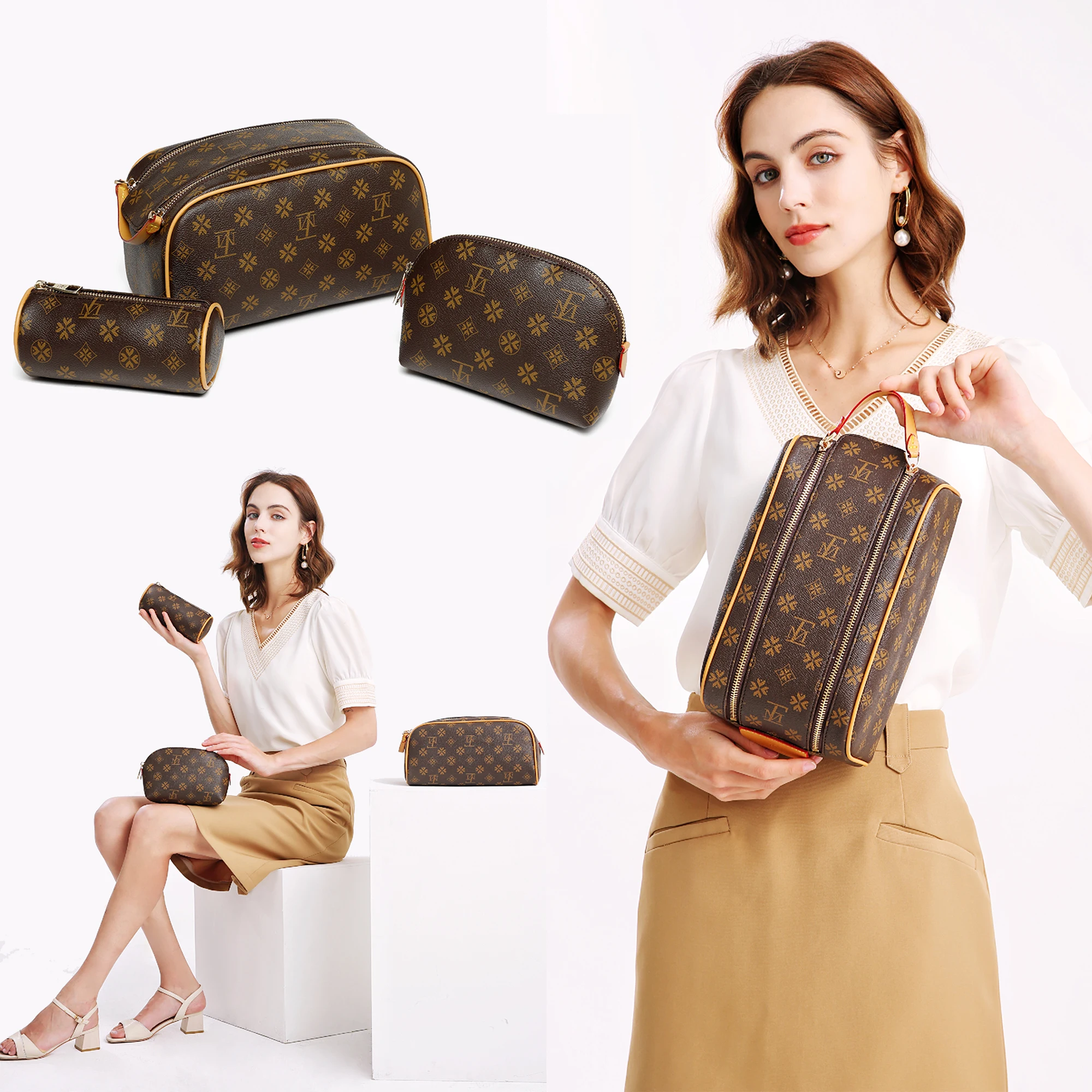 

LFMAKE косметичка для женщин, 3 шт./набор, многофункциональные женские косметички, дорожный органайзер, косметичка