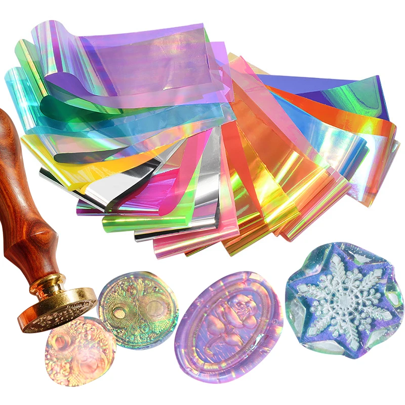 Штамп для воска лазерная бумага набор из прозрачных восковых бусин Aurora красочные