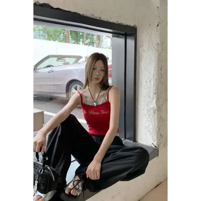 Wovoy Реалистичная цена Двухсекционная майка с иллюзией и буквами нагрудной