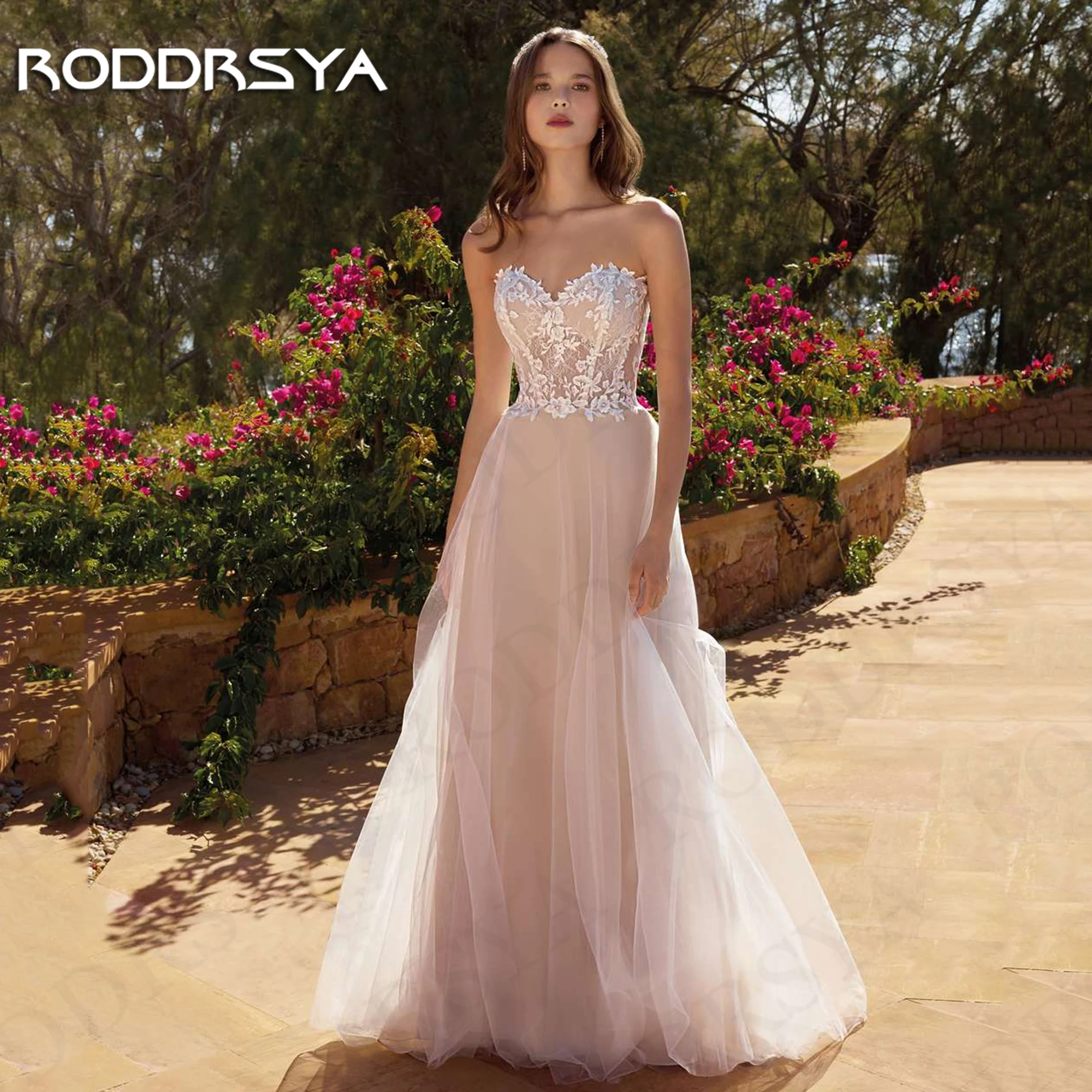 Свадебное платье RODDRSYA кружево сердцевидный вырез